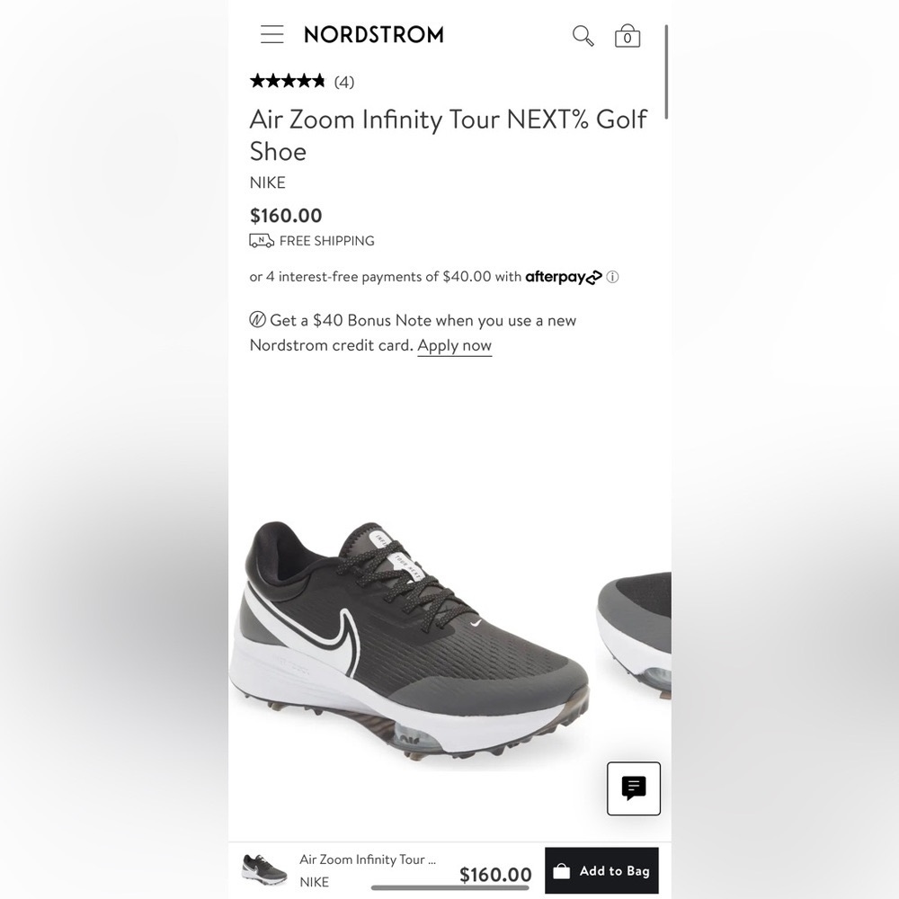 Nike Air Zoom Infinity Tour NEXT% Golf Shoe (NWOT - Men’s 11)